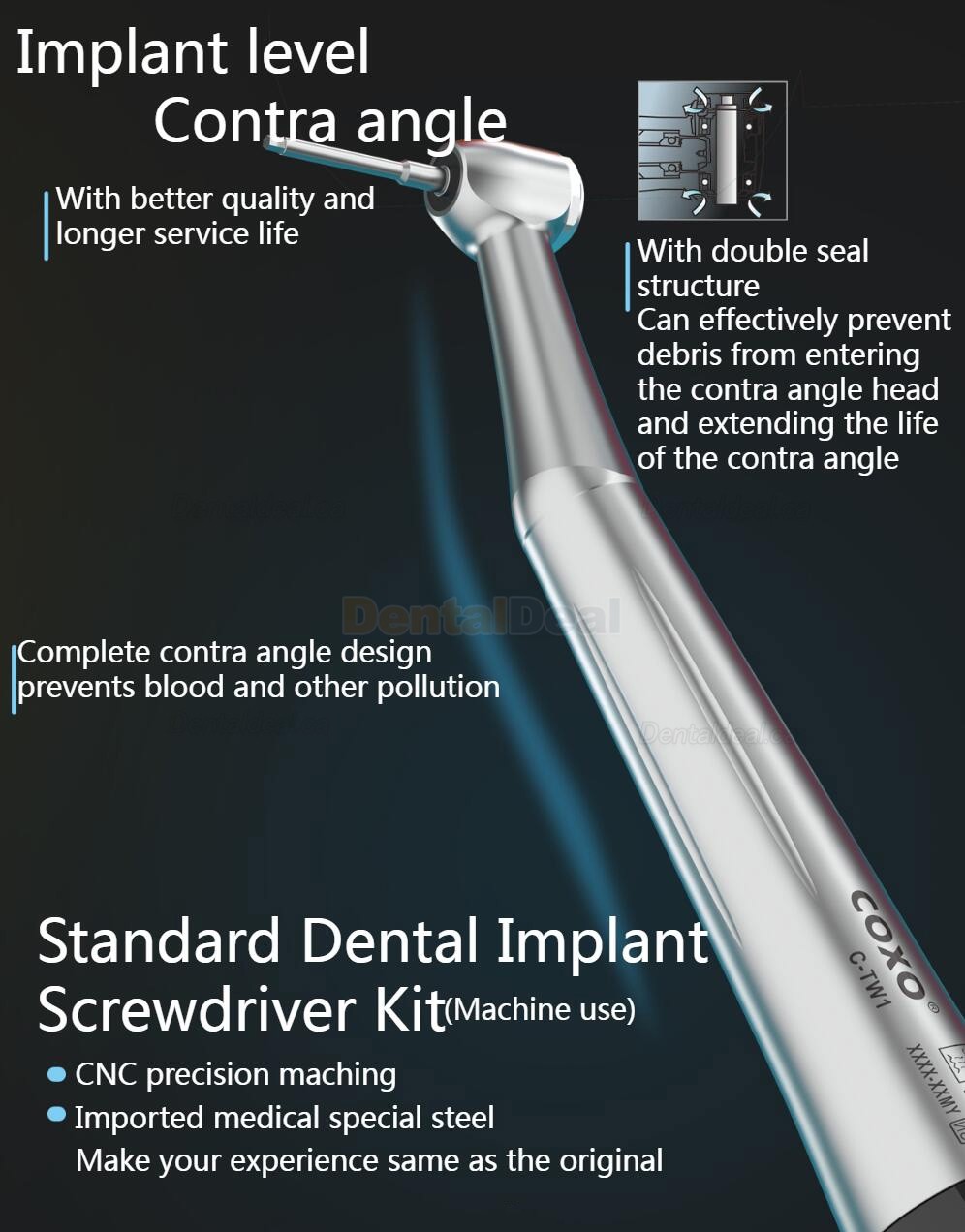 YUSENDENT COXO C-TW1 Dental Universal Implant Torque Wrench Kit